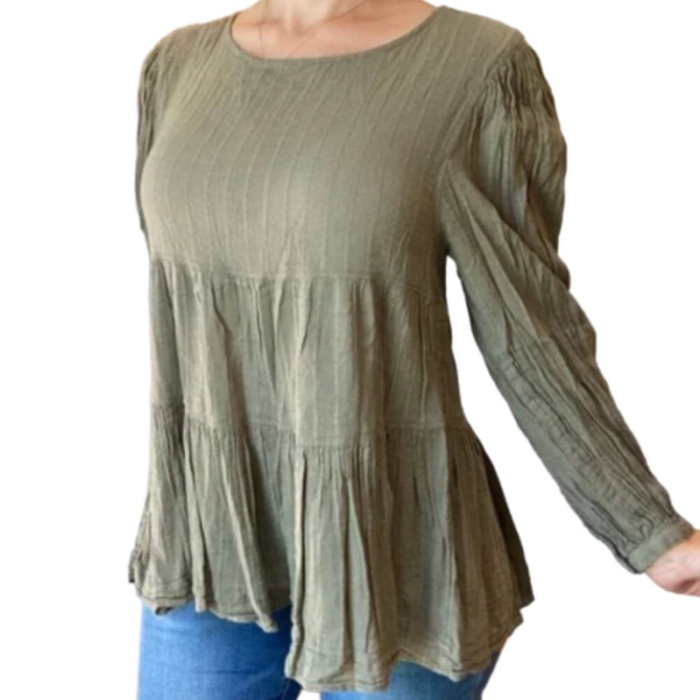 American Eagle Outfitters Boho Baby Doll Open Back Top Size M #0800